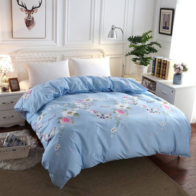 Blue floral duvet set